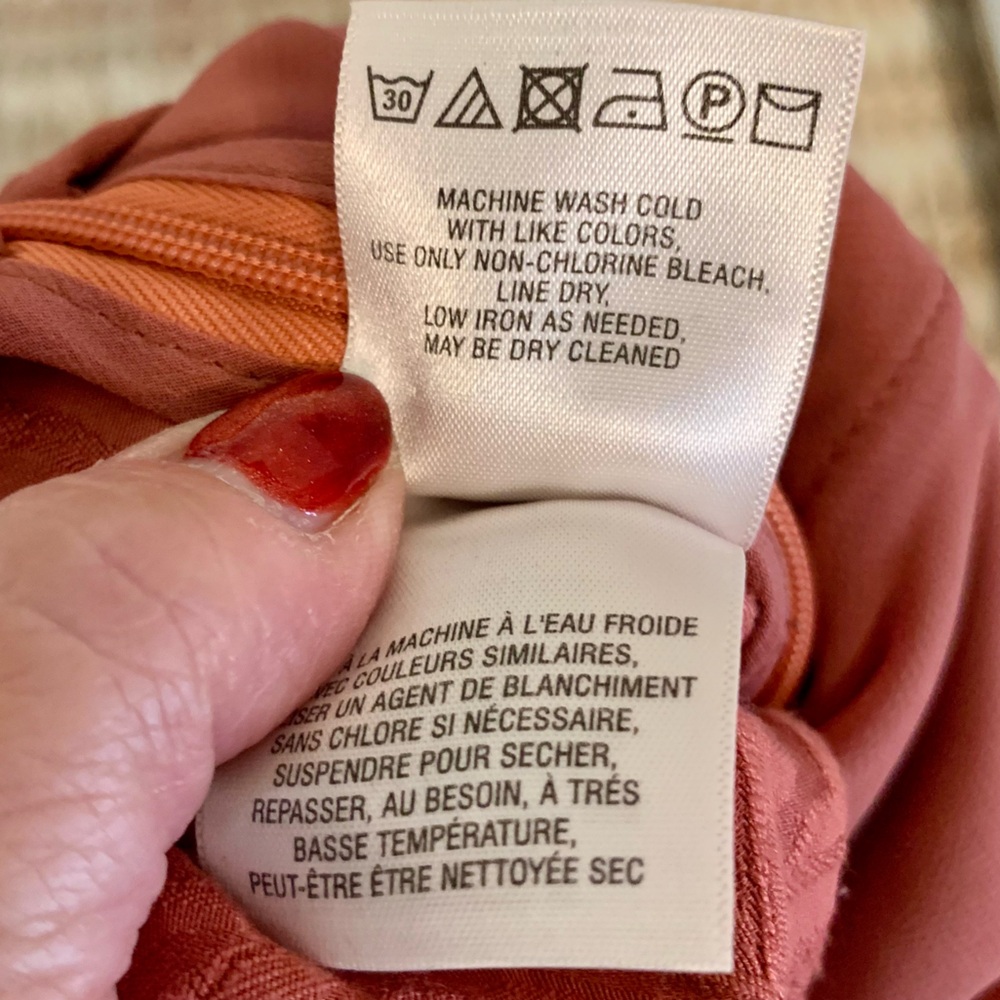 Anthropologie Ett:twa Aubade Tie Waist Textured Pants Cropped Dusty Rose Size 6 - Picture 14 of 14